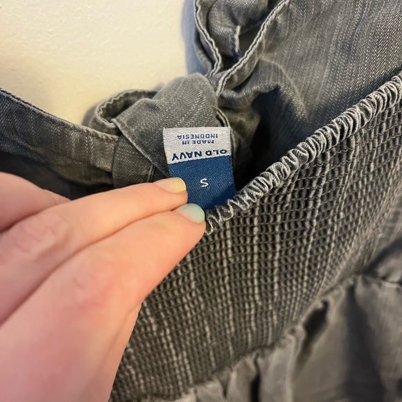 Old navy gray jean romper - Picture 3 of 3